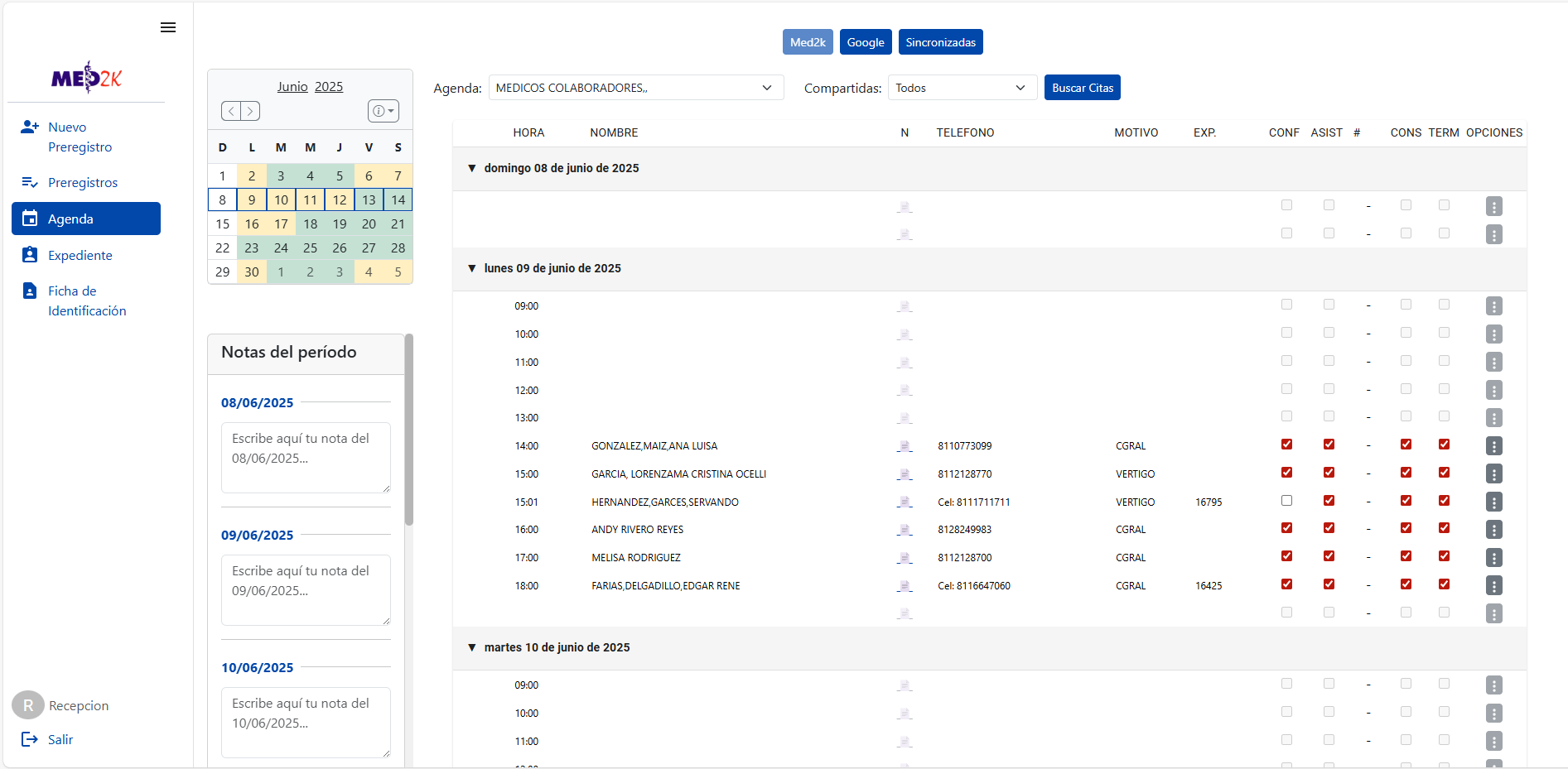 Gestión de Pacientes - Med2K